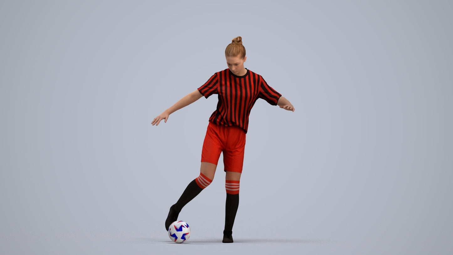realistic 3D girl sport, scanned archviz people for Blender and 3ds Max, standing pose render