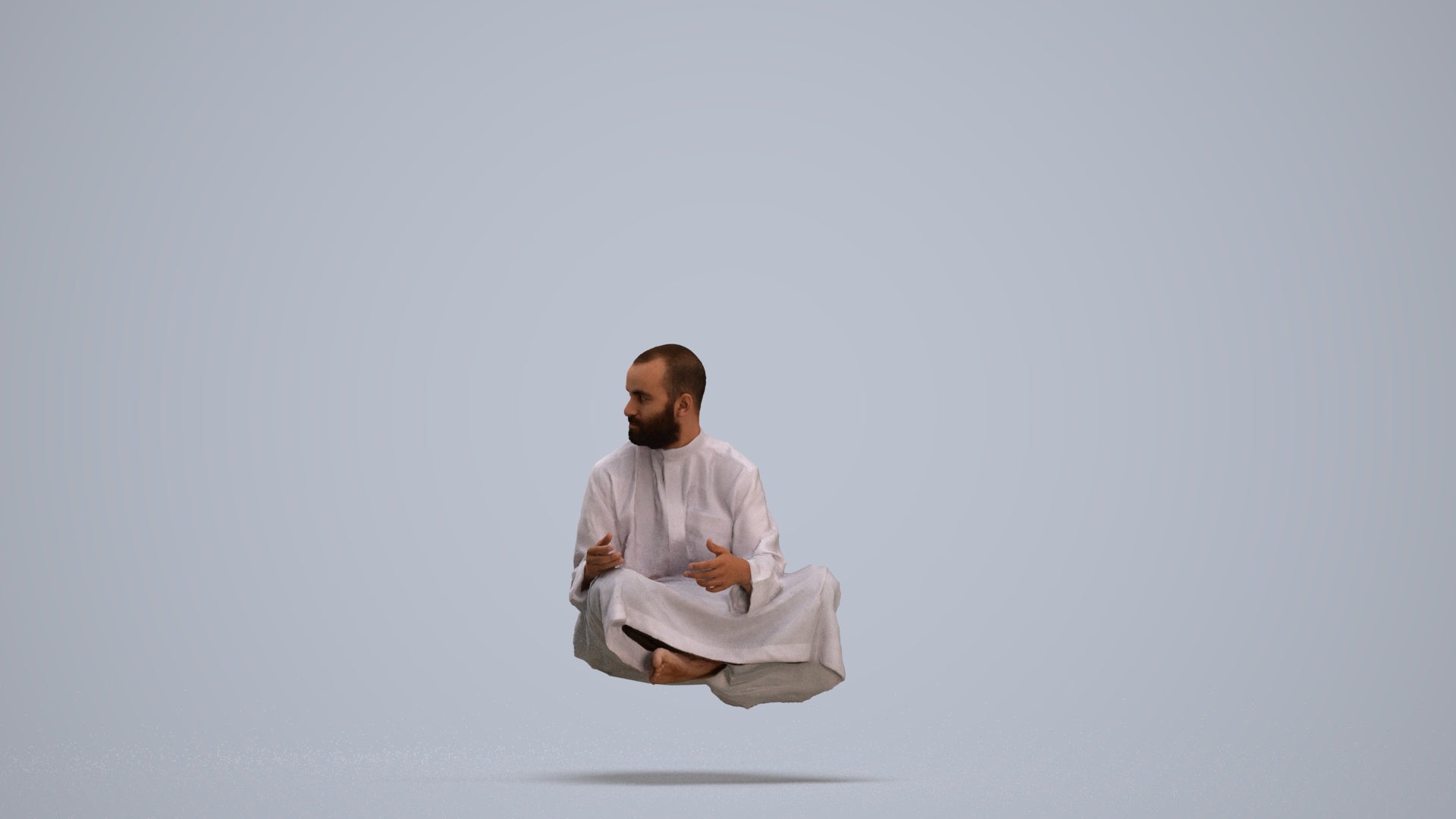 realistic 3D man casual sitting, scanned archviz people for Blender and 3ds Max, standing pose render