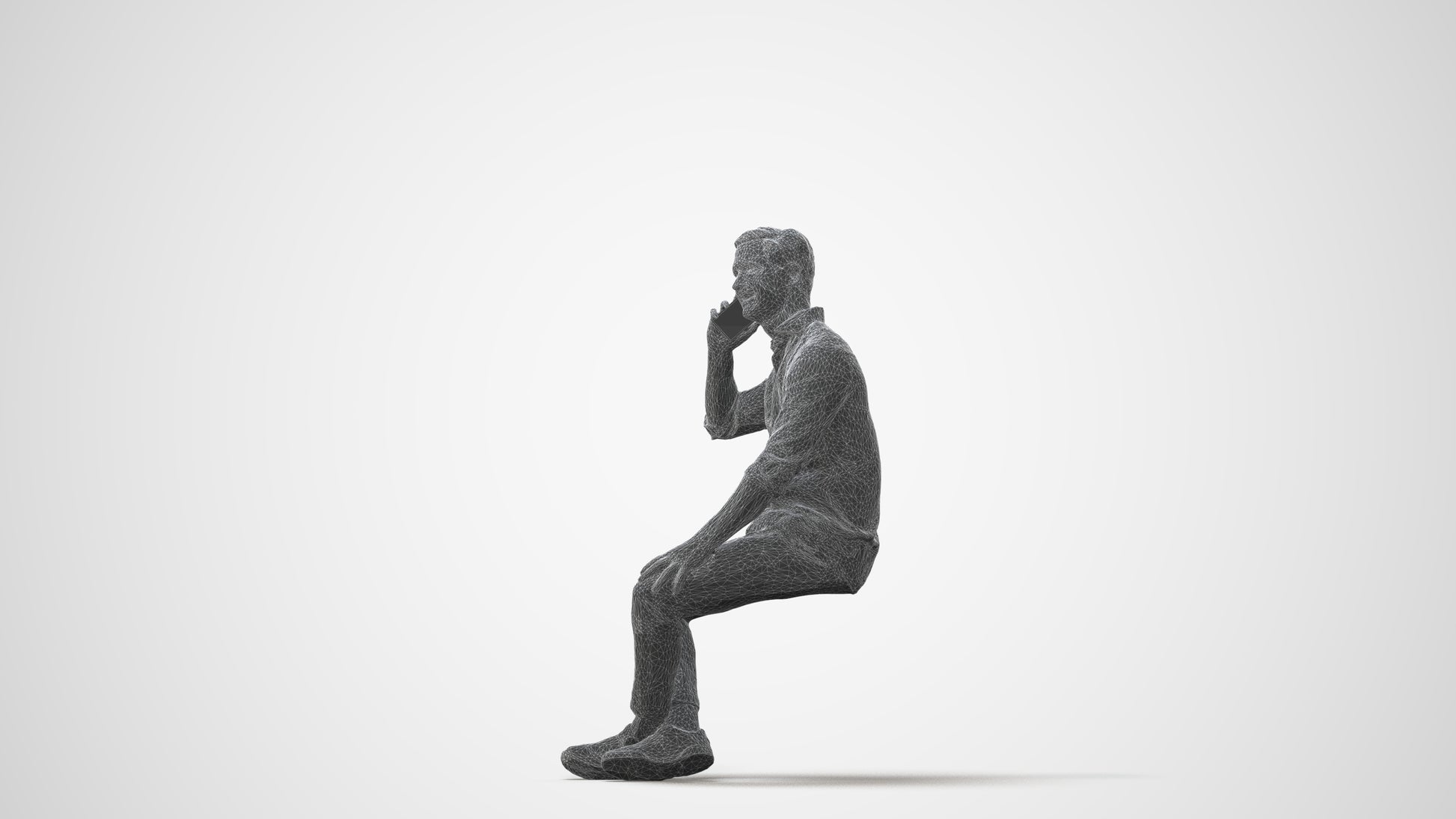 realistic 3D people man casual sitting, render-ready for V-Ray and Corona, FBX OBJ, square thumbnail