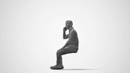 realistic 3D people man casual sitting, render-ready for V-Ray and Corona, FBX OBJ, square thumbnail