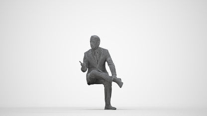 3D people model man business, scanned human for 3ds Max rendering, wireframe back view