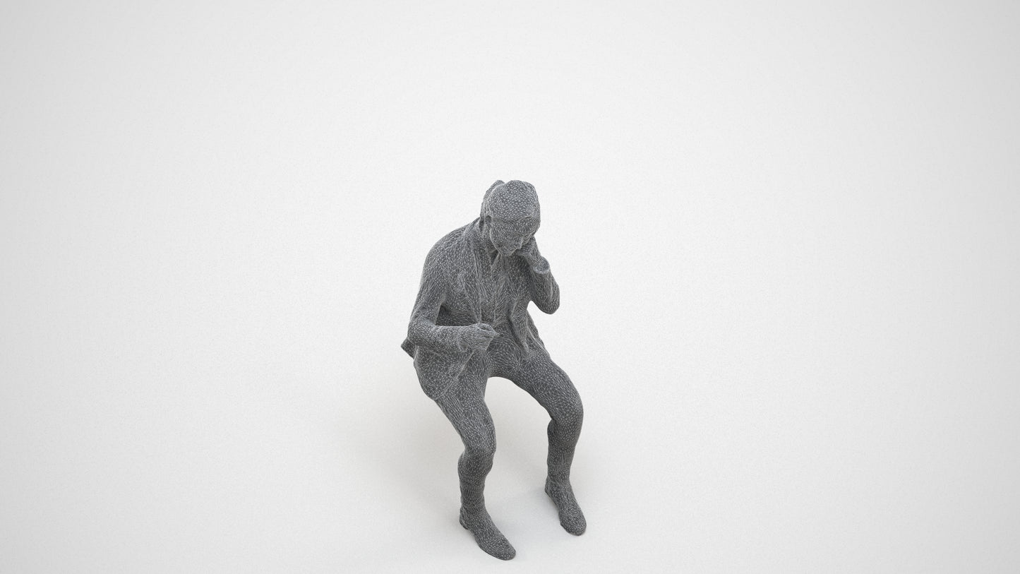 3D scanned woman business, photorealistic archviz people for Enscape and SketchUp, wireframe three-quarter view