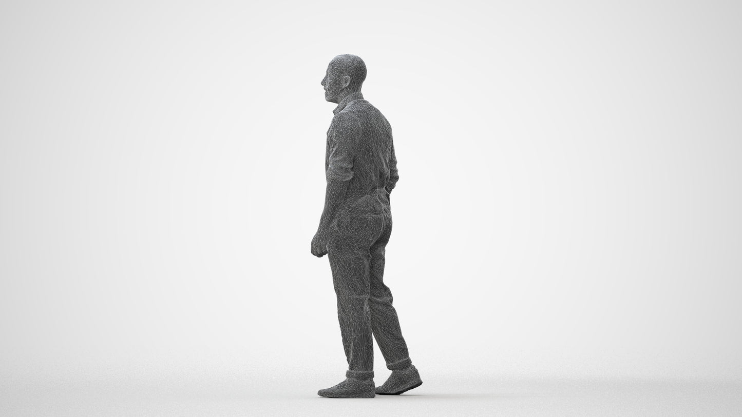 scanned 3D man business, photogrammetry people for Enscape and V-Ray, square thumbnail
