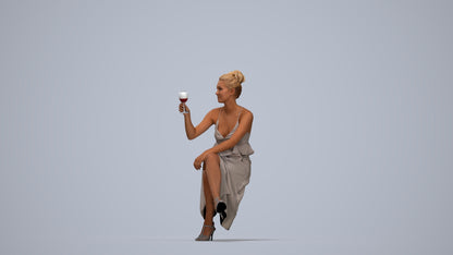 realistic 3D woman formal formalaffairs, scanned archviz people for Blender and 3ds Max, top-down view render