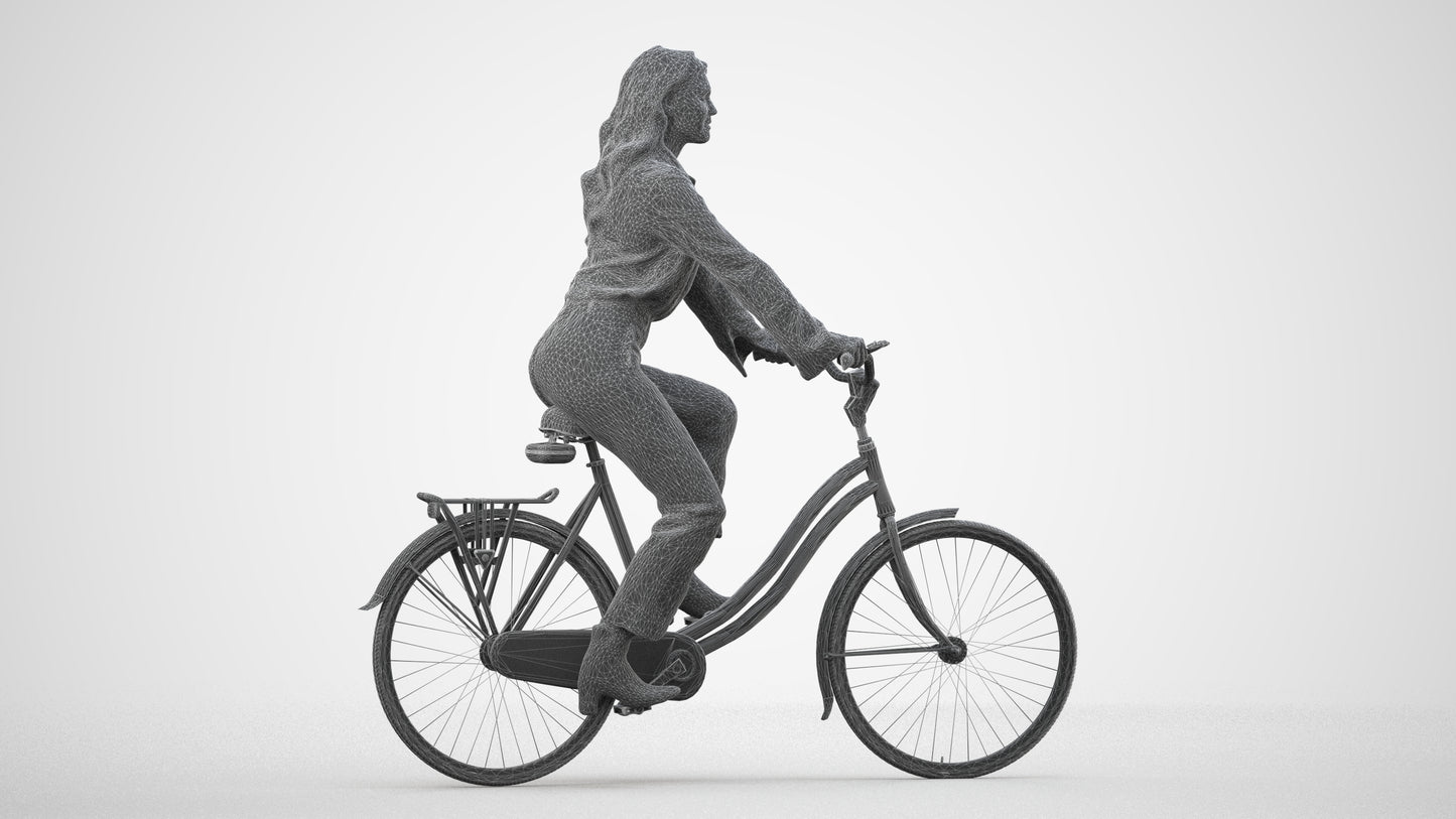 photogrammetry 3D woman business mix, realistic human model archviz FBX, wireframe side view