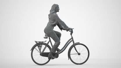 photogrammetry 3D woman business mix, realistic human model archviz FBX, wireframe side view