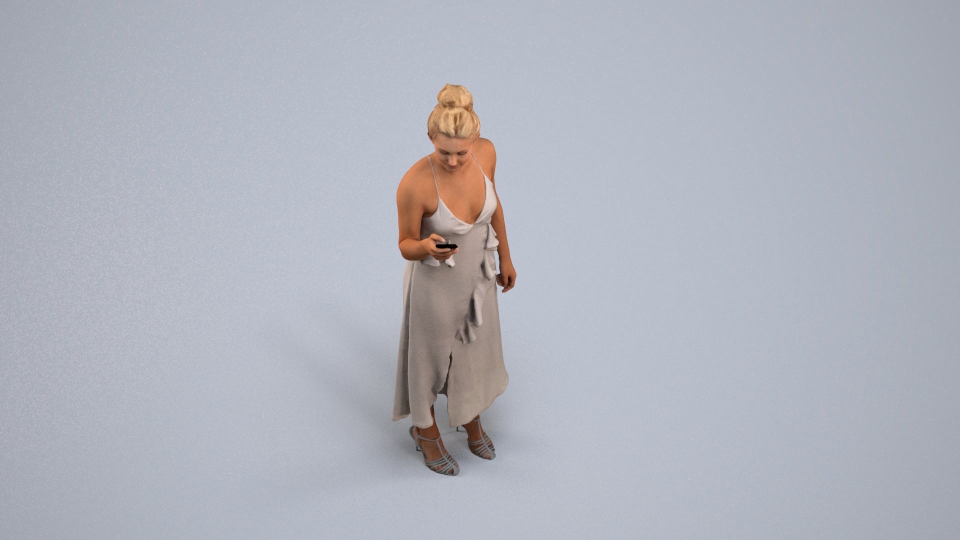 3D people model woman formal formalaffairs, scanned human for 3ds Max rendering, back view render