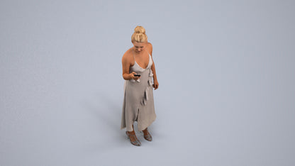 3D people model woman formal formalaffairs, scanned human for 3ds Max rendering, back view render