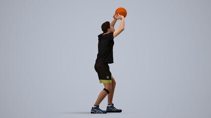 scanned 3D man sport, photogrammetry people for Enscape and V-Ray, side view render