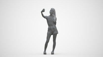 realistic 3D people woman casual standing, render-ready for V-Ray and Corona, FBX OBJ, three-quarter front view render