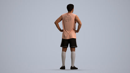 realistic 3D human man sport, archviz people FBX OBJ for Blender, front view render