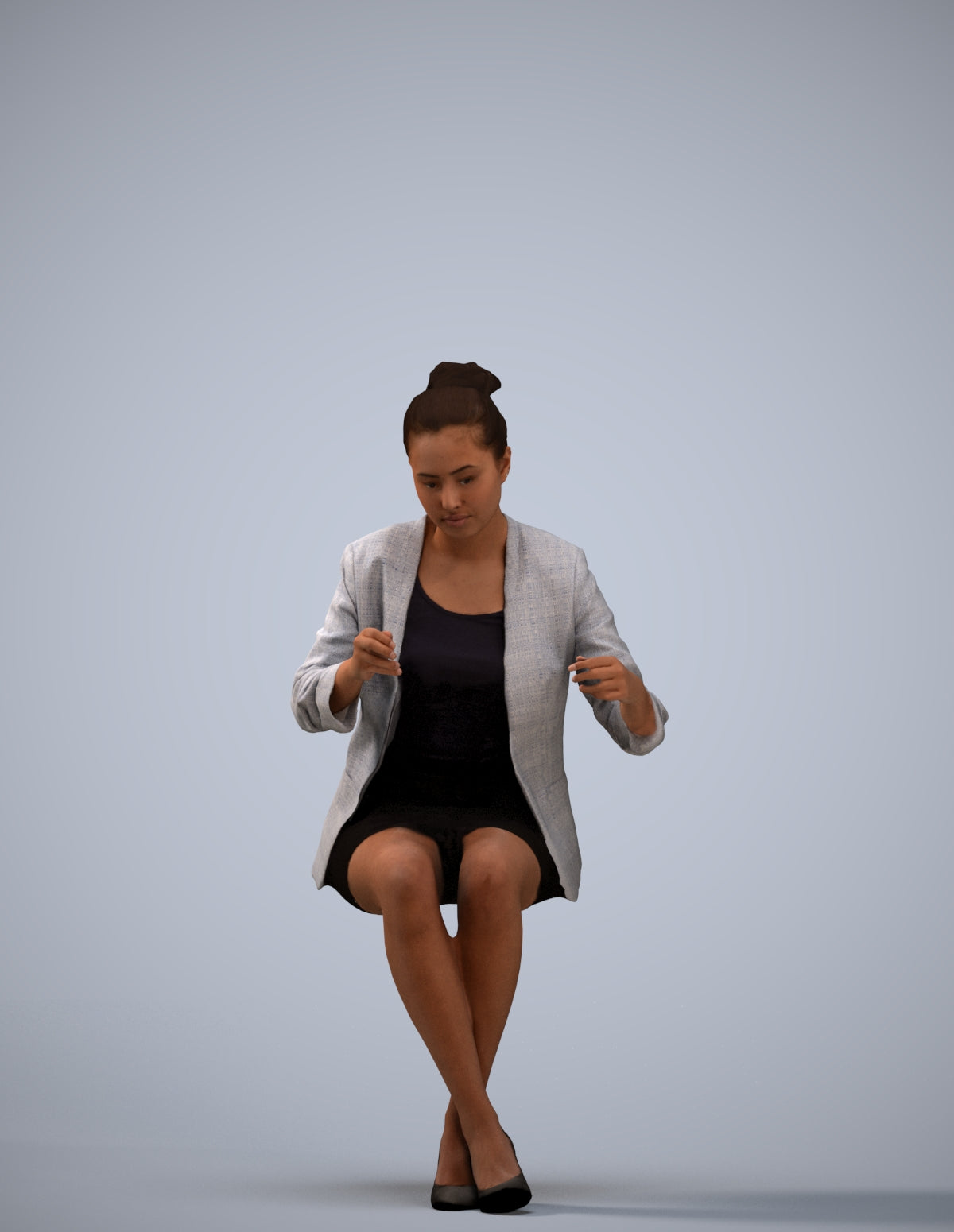 3D scanned woman business, photorealistic archviz people for Enscape and SketchUp