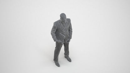 scanned 3D man business, photogrammetry people for Enscape and V-Ray, wireframe three-quarter view