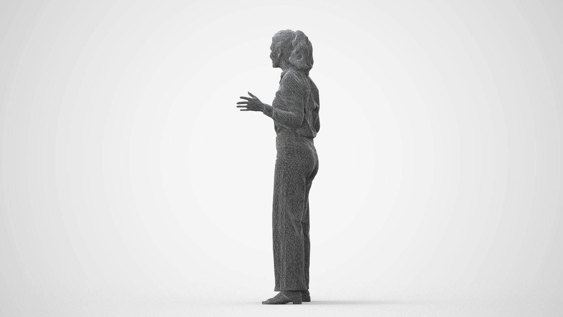 scanned 3D woman casual standing, photogrammetry people for Enscape and V-Ray, square thumbnail