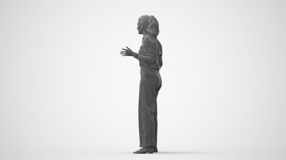 scanned 3D woman casual standing, photogrammetry people for Enscape and V-Ray, square thumbnail