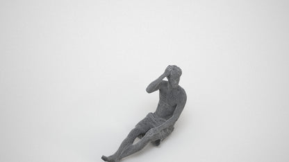 realistic 3D man pool, scanned archviz people for Blender and 3ds Max, wireframe three-quarter view