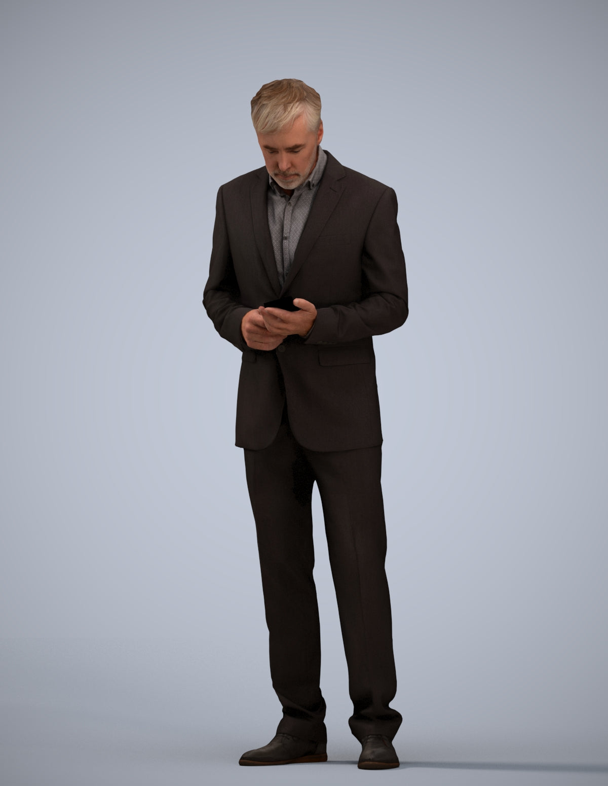 scanned 3D man business, photogrammetry people for Enscape and V-Ray
