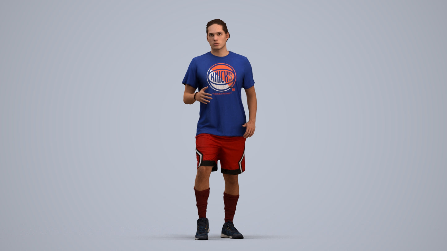 realistic 3D human man sport, archviz people FBX OBJ for Blender, standing pose render