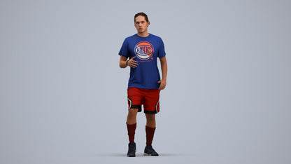 realistic 3D human man sport, archviz people FBX OBJ for Blender, standing pose render
