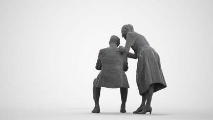 realistic 3D people senior woman business, render-ready for V-Ray and Corona, FBX OBJ, wireframe front view
