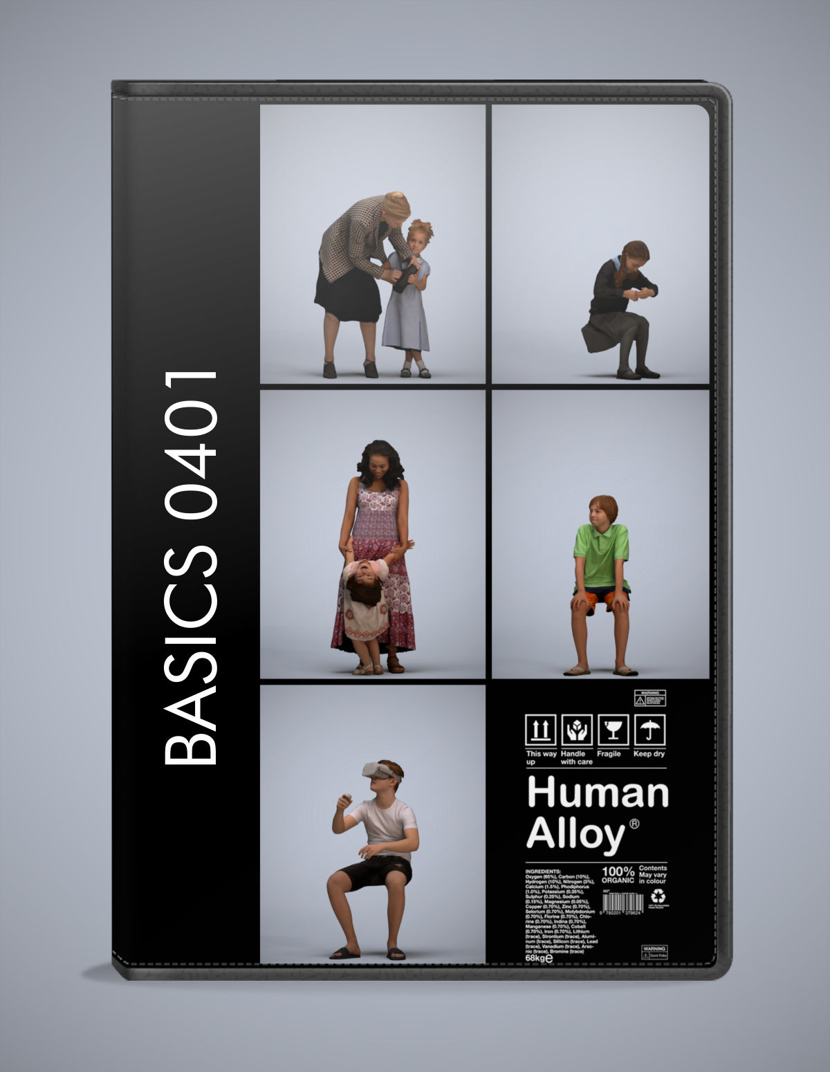 3D human models kids bundle, 5 photogrammetry scanned people for archviz