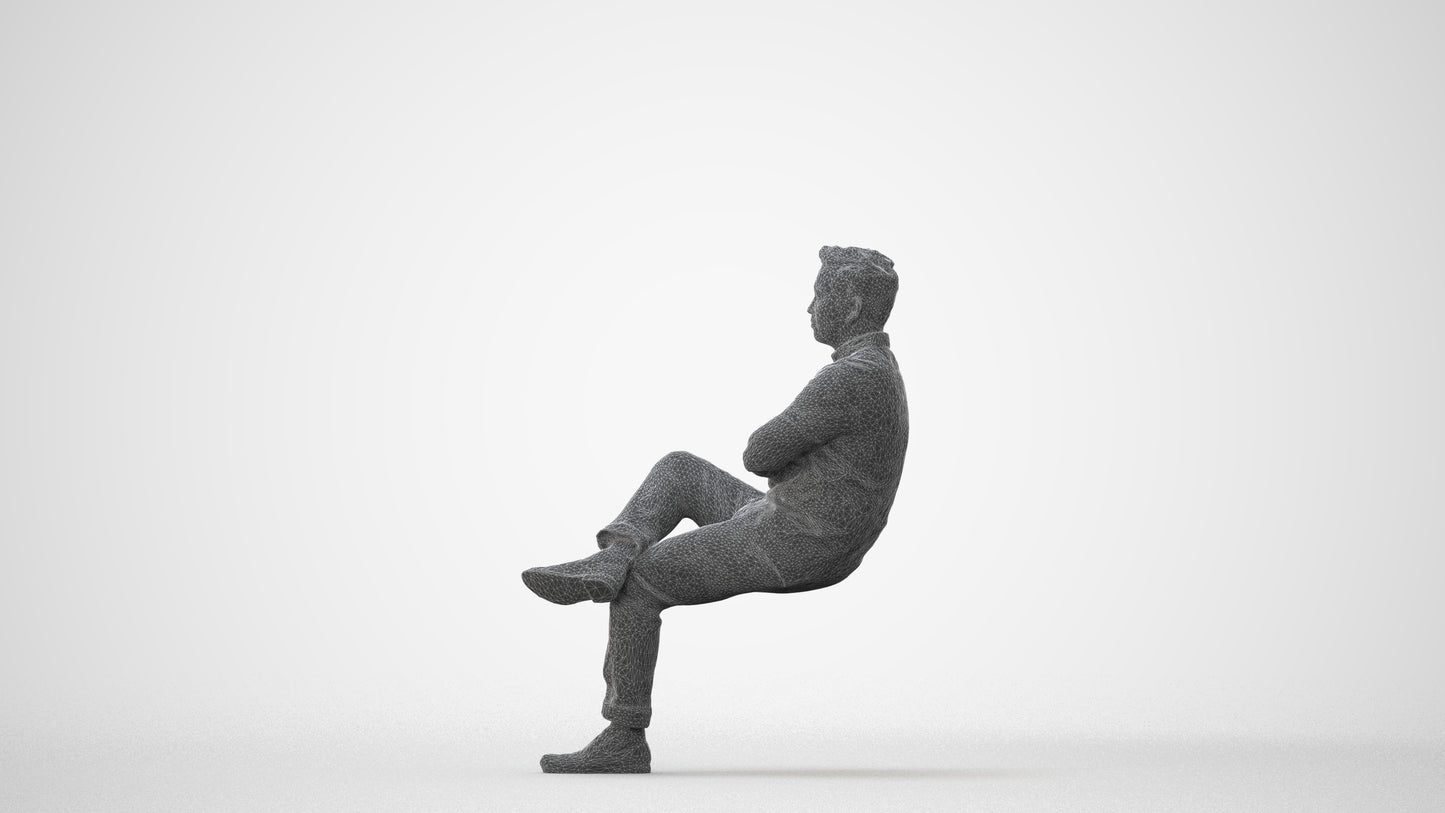 realistic 3D people man casual business, render-ready for V-Ray and Corona, FBX OBJ, square thumbnail