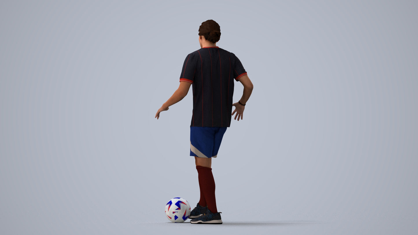 photogrammetry 3D man sport, realistic human model archviz FBX, three-quarter view render