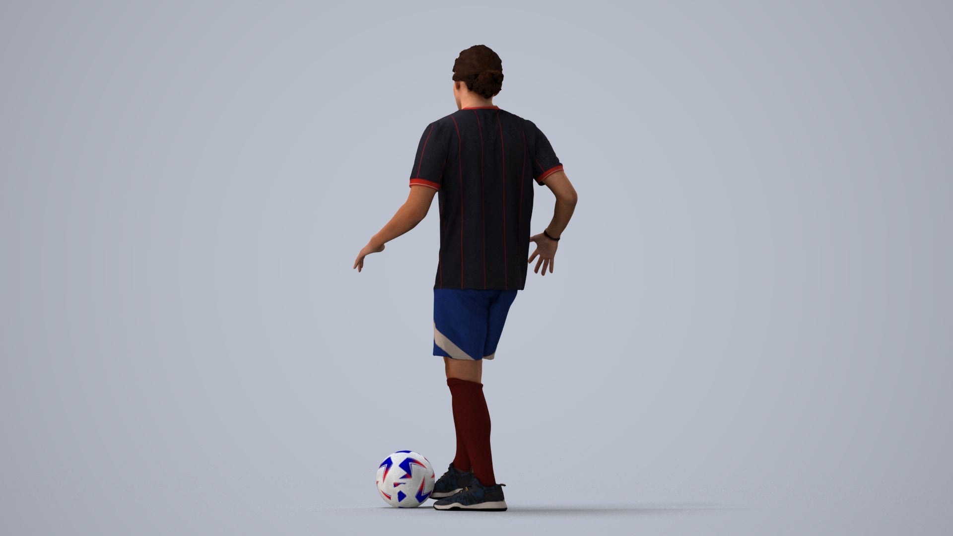 photogrammetry 3D man sport, realistic human model archviz FBX, three-quarter view render