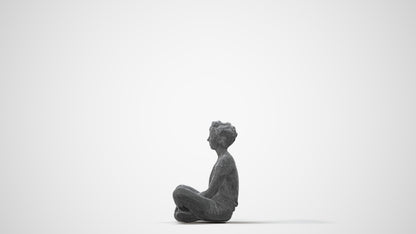 realistic 3D woman sitting, scanned archviz people for Blender and 3ds Max, square thumbnail
