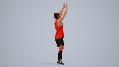3D people model woman sport, scanned human for 3ds Max rendering, side view render