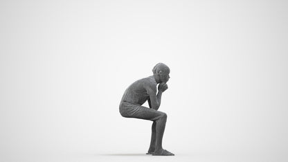 3D human model boy casual kids, photogrammetry scanned person for archviz, wireframe side view