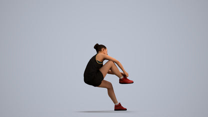realistic 3D woman sport, scanned archviz people for Blender and 3ds Max, front view render