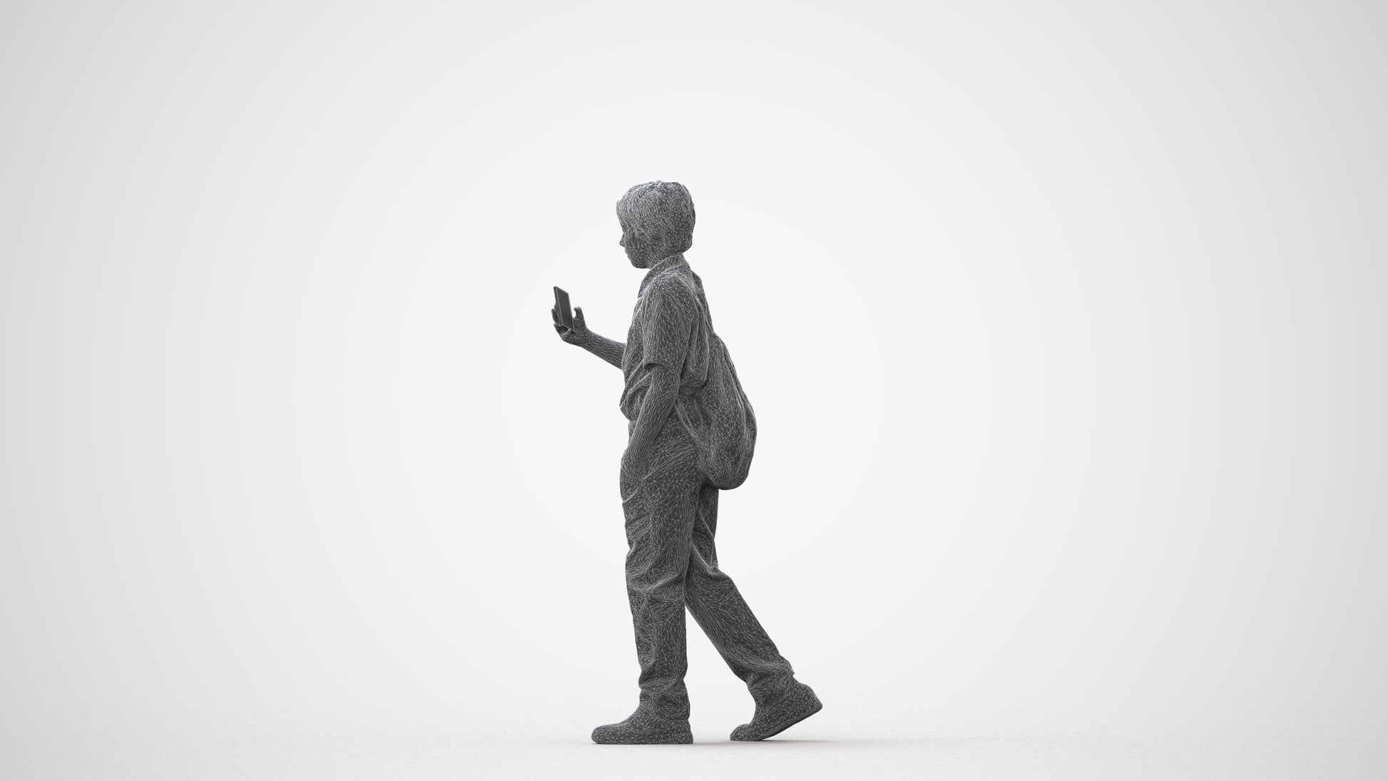 scanned 3D boy casual kids, photogrammetry people for Enscape and V-Ray, square thumbnail