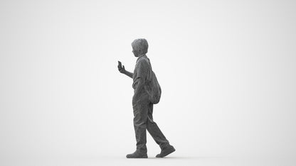 scanned 3D boy casual kids, photogrammetry people for Enscape and V-Ray, square thumbnail