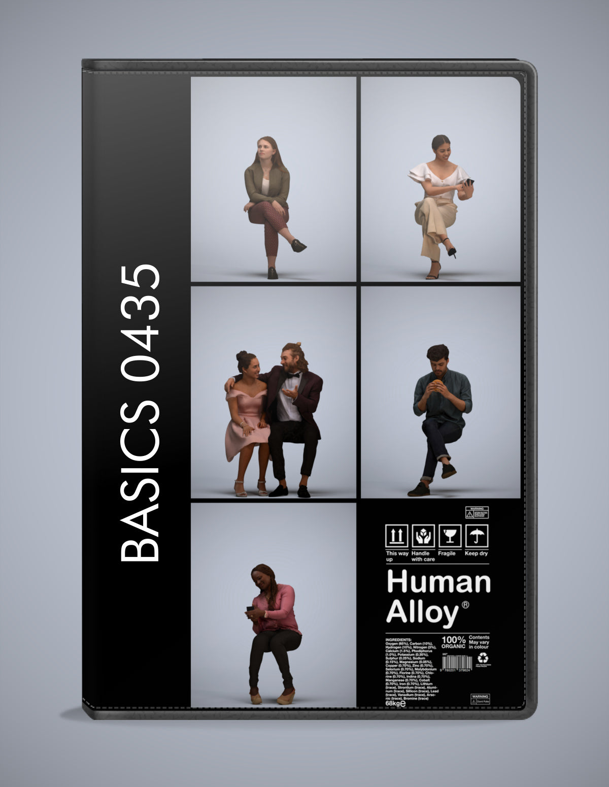 scanned 3D people sitting collection, 5 photogrammetry models for Enscape and V-Ray