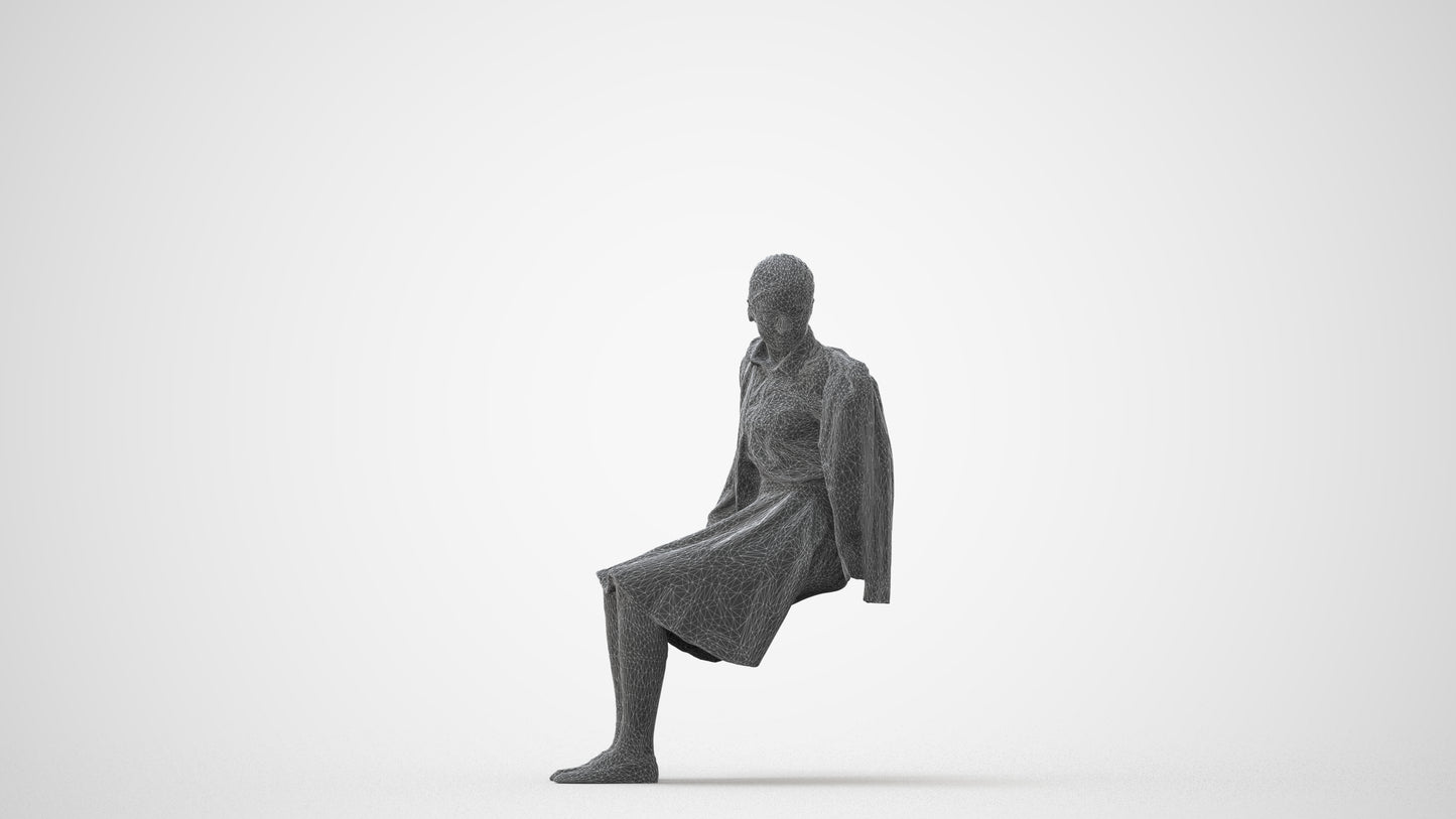 realistic 3D human girl kids, archviz people FBX OBJ for Blender, square thumbnail
