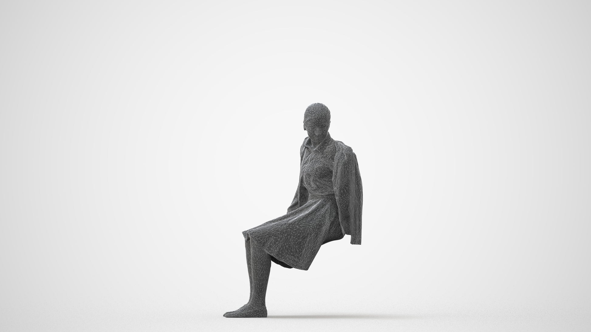 realistic 3D human girl kids, archviz people FBX OBJ for Blender, square thumbnail
