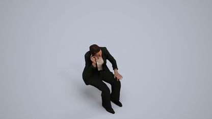 scanned 3D woman business, photogrammetry people for Enscape and V-Ray, back view render