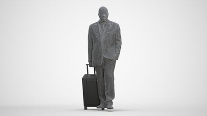 photogrammetry 3D man business, realistic human model archviz FBX, three-quarter front view render