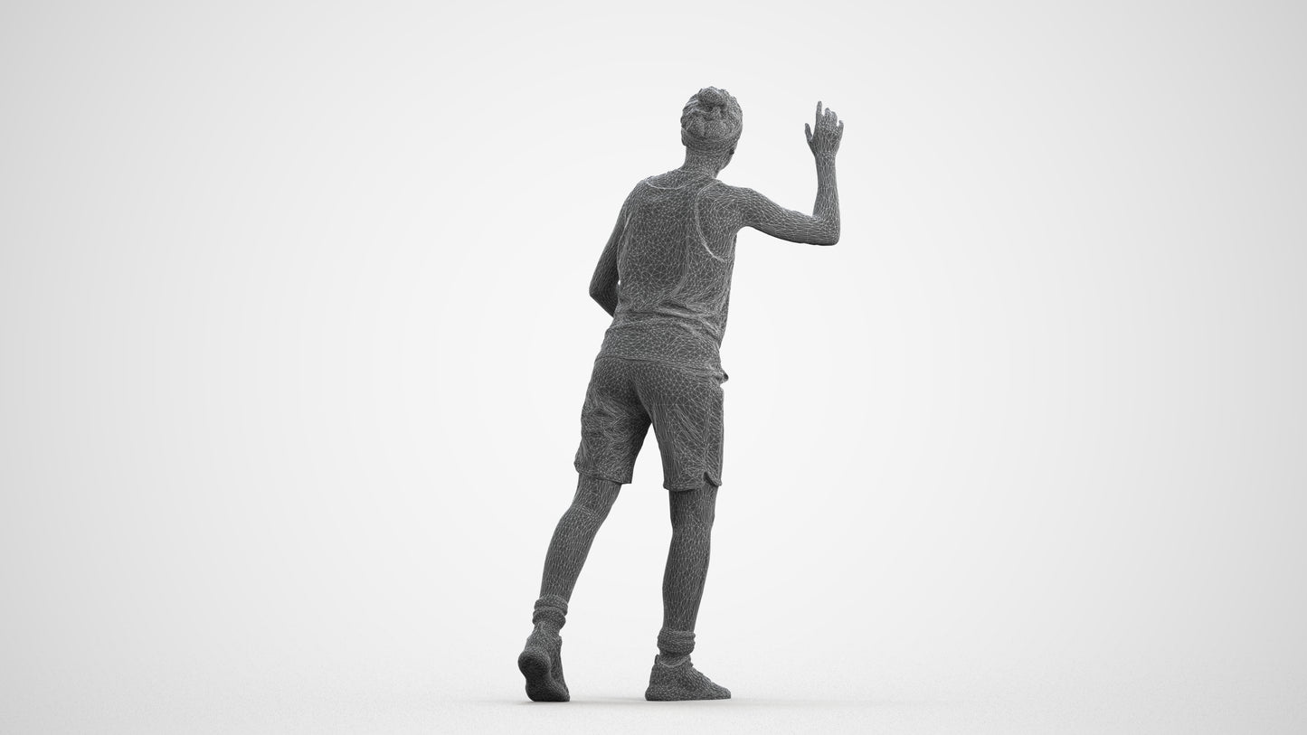 realistic 3D woman sport, scanned archviz people for Blender and 3ds Max, wireframe front view