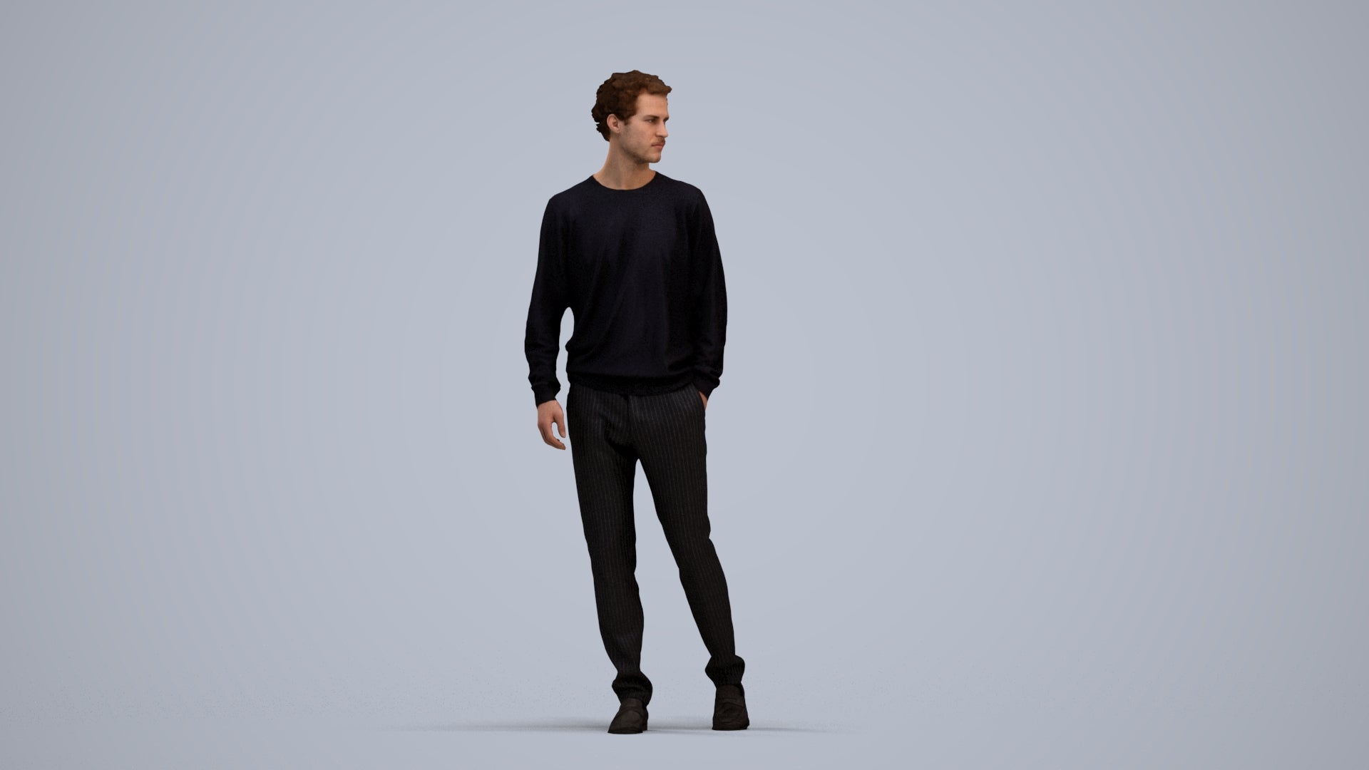 realistic 3D human man casual walking, archviz people FBX OBJ for Blender, standing pose render