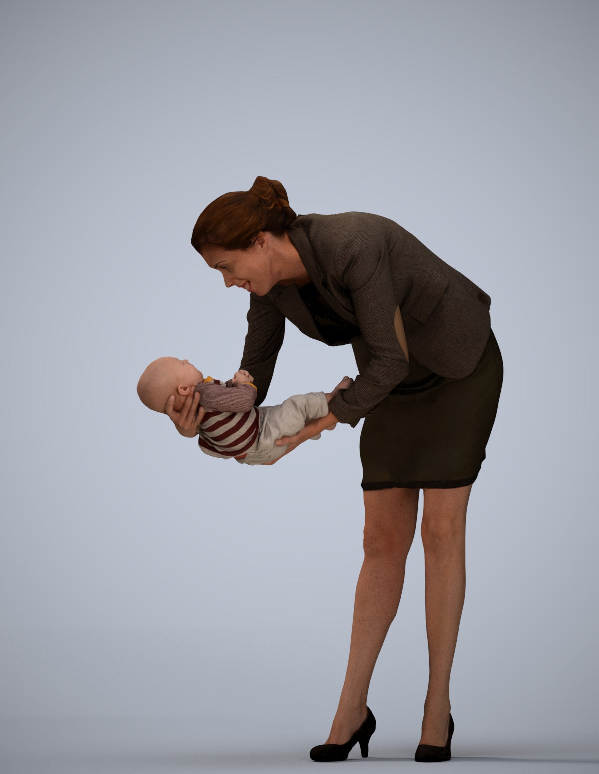 3D people model girl business kids, scanned human for 3ds Max rendering