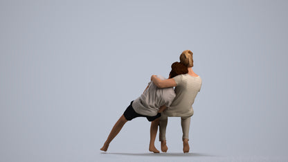 realistic 3D human girl kids, archviz people FBX OBJ for Blender, front view render
