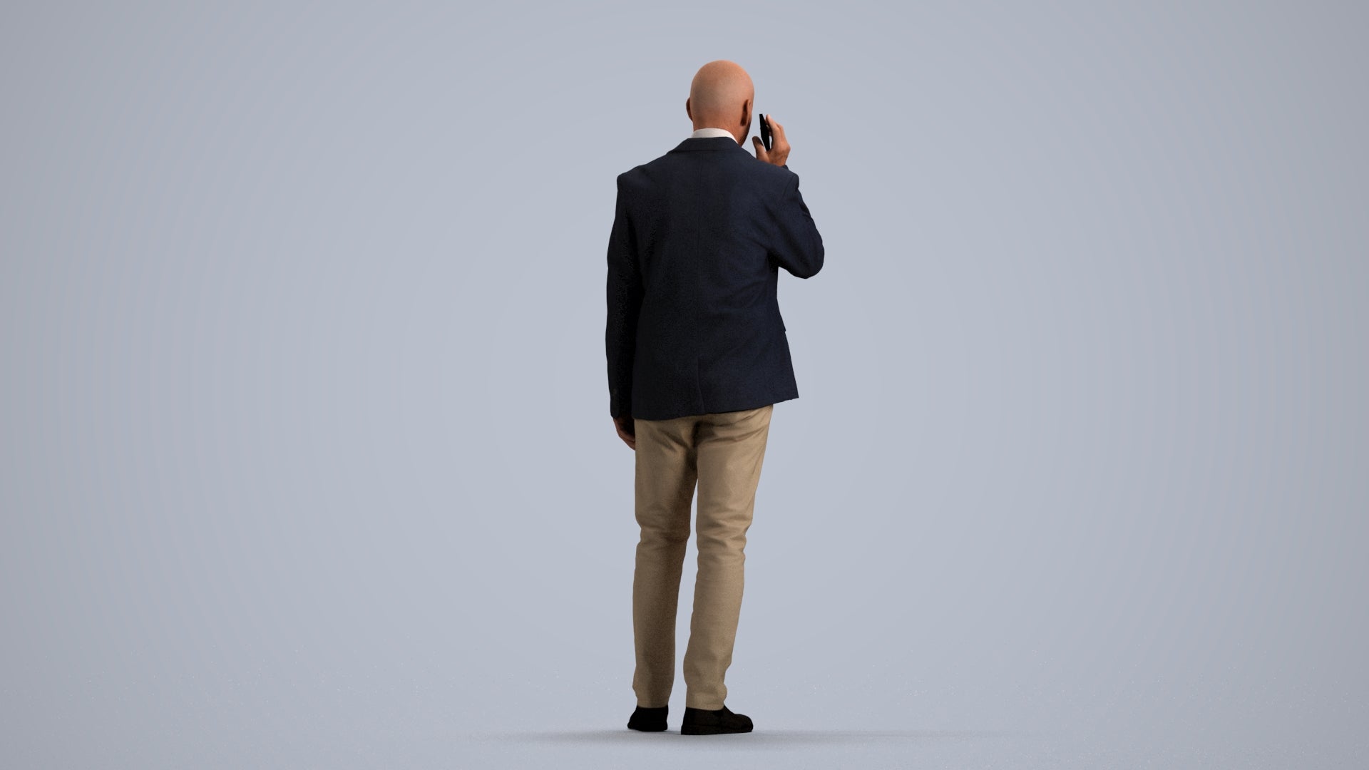 scanned 3D senior man business, photogrammetry people for Enscape and V-Ray, front view render