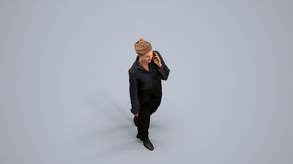 scanned 3D woman business walking, photogrammetry people for Enscape and V-Ray, back view render