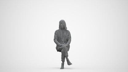 scanned 3D woman business, photogrammetry people for Enscape and V-Ray, three-quarter front view render