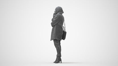 photogrammetry 3D woman business standing, realistic human model archviz FBX, square thumbnail