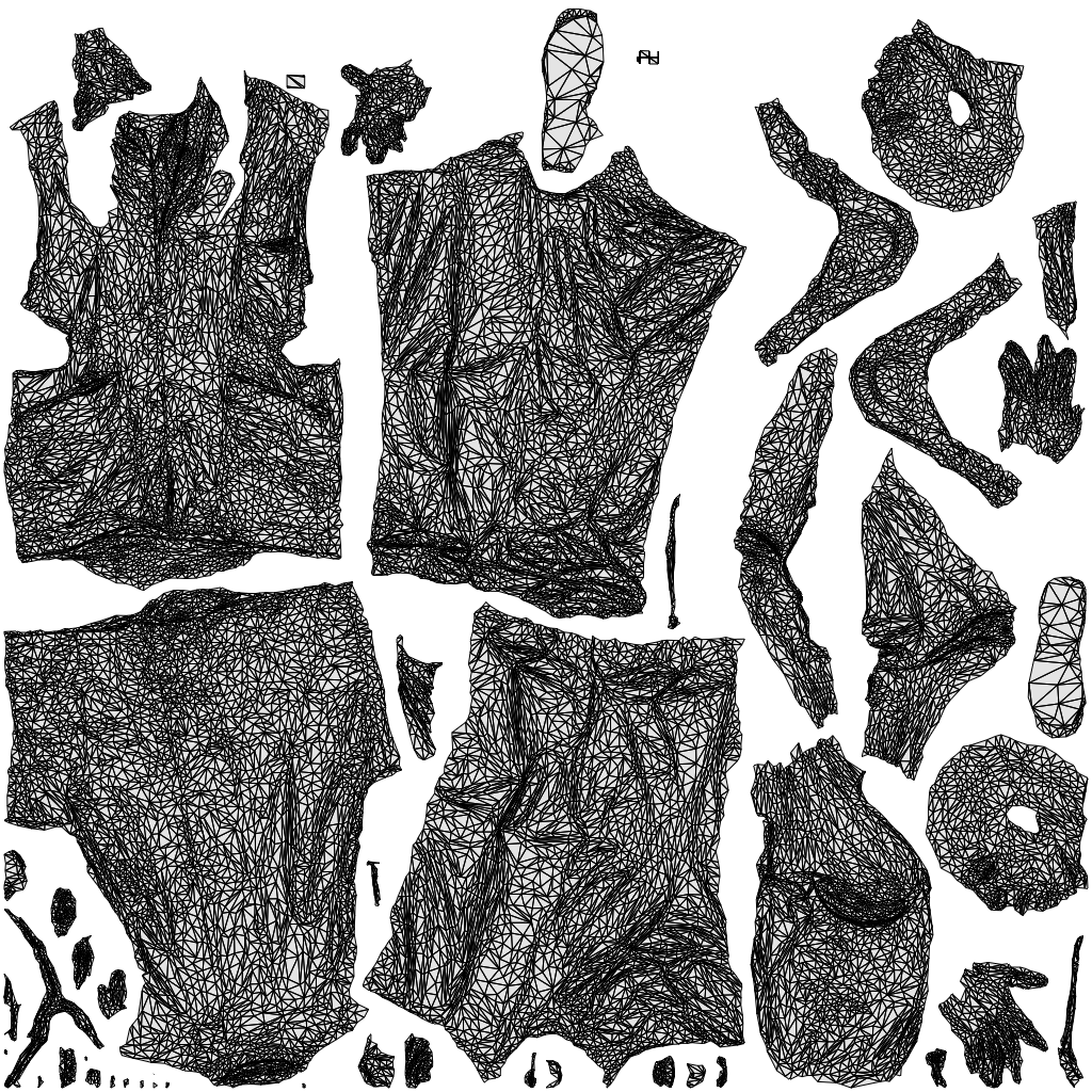 3D people model man medical, scanned human for 3ds Max rendering, wireframe top-down view