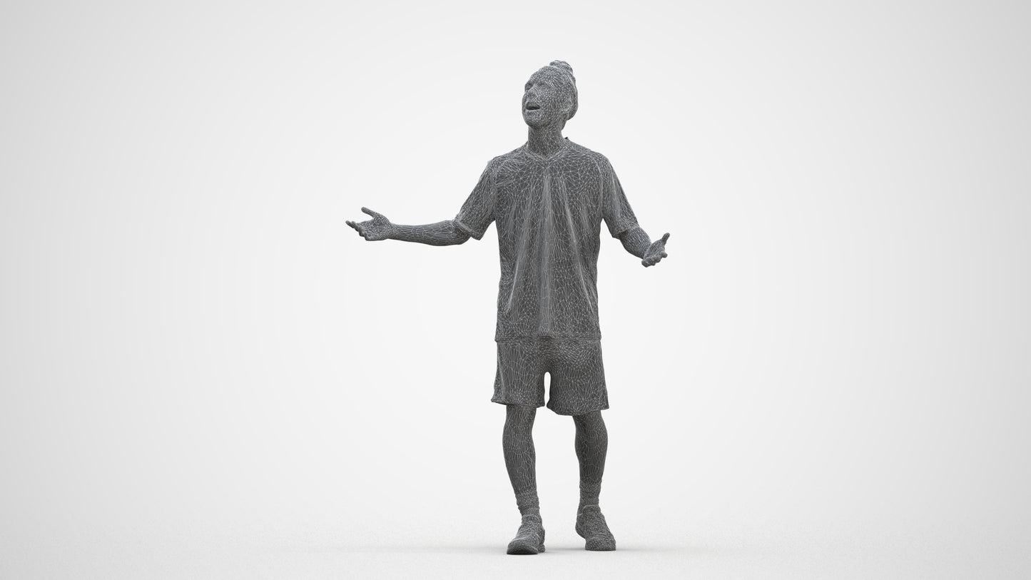 realistic 3D human man sport, archviz people FBX OBJ for Blender, three-quarter front view render