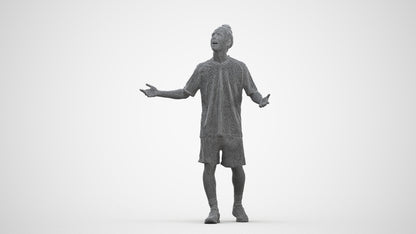 realistic 3D human man sport, archviz people FBX OBJ for Blender, three-quarter front view render